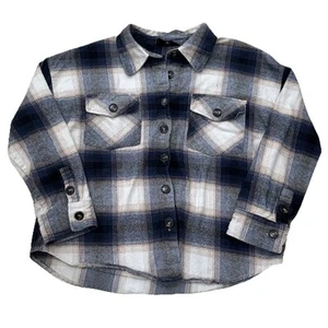 Sweet Wanderer Cotton Women's Long Sleeve Plaid Flannel Button Shirt Large Thick - Picture 1 of 5