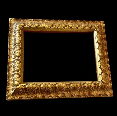Marco de madera dorado dorado tallado a mano ornamentado para foto de espejo de pintura de 9"x11" 16x13 Foto 1 de 4