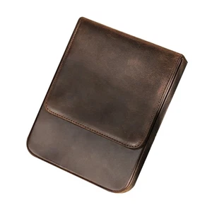 6-Slot Handmade Pure Leather Pen Case Pencil Holder Fountain Pen Organizer Bag t - Picture 1 of 15