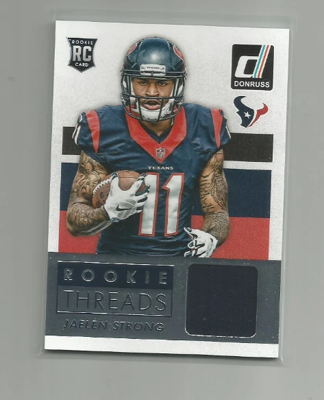 JAELEN STRONG (Houston) 2015 DONRUSS  FOOTBALL ROOKIE THREADS CARD #DRT-JS - Image 1 of 1