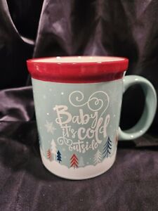 Design Pac Large Christmas Mug "Baby it's Cold outside" Winter Scene Pretty!