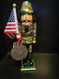 Kurtz Adler 15" Military Nutcracker With Medal And Flag Christmas Decor - Picture 1 of 8
