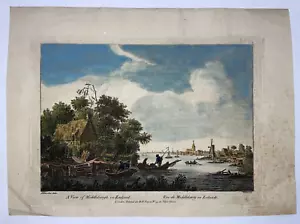 MIDDLEBURG NETHERLANDS 1770 J. WEIROTTER ANTIQUE ENGRAVED VIEW 18TH CENTURY - Picture 1 of 3