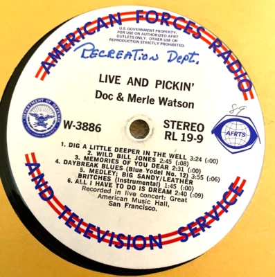 RU 19-9 AFRTS RAY PRICE 'THERE'S ALWAYS ME' & DOC/MERLE WATSON 'LIVE & PICKIN' - Image 1 of 2