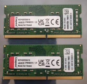 Kingston PC4-25600 PC4 3200AA 32GB 2X16GB DDR4 1RX8 3200MHz 260pin Memory Ram - Picture 1 of 1