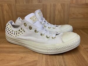 RARE🔥 Converse CT Ox Low White Gold Stud Vintage Sneakers Women's Sz 10 542422C