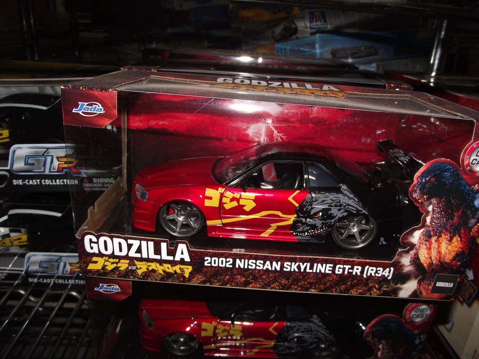 Jada 1/24 Godzilla 2002 nissan skyline GT-R R34 NIB - Image 1 of 1