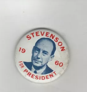 POLITICS PIN (1960) ADLAI STEVENSON For President (Red) 1 1/4" OF - Picture 1 of 1