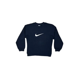 Vintage Nike Crew Neck Jumper Kids Age 8-10 Navy Embroidered Swoosh Logo - Picture 1 of 5