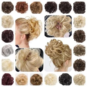 Koko Large Hair Scrunchie Wrap Wavy Curly Hairpiece Messy Bun Natural UNBOXED - Picture 1 of 83