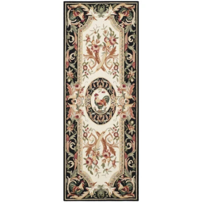 SAFAVIEH Chelsea HK48K Hand-hooked Ivory / Black Rug - Image 1 of 4