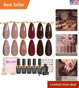 Winter Nail Gel Kit - Set of 6 Colors, Glitter & Sparkle for DIY Manicure - Picture 1 of 8