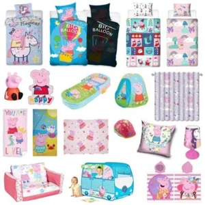 Peppa Pig Kids Bedroom Range - Duvet Cover Set Cushion Towel Lamp Blanket & More - Picture 1 of 94