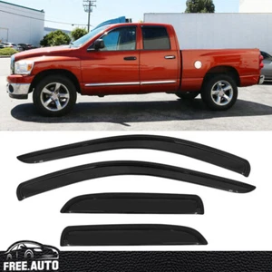 For 02-09 Dodge Ram Quad Cab Window Visor Vent Sun Rain Deflector Guard 4PCS Set - Picture 1 of 11