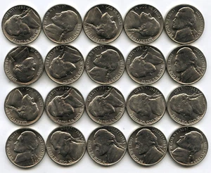 1989 Jefferson Nickels 40-Coin Roll - Philadelphia Mint - Uncirculated - B414 - Picture 1 of 4