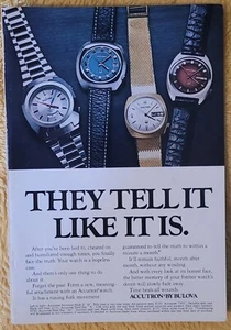 Vintage Accutron Bulova Watches They Tell it as it is 1972 7x10" Print Ad - Picture 1 of 3