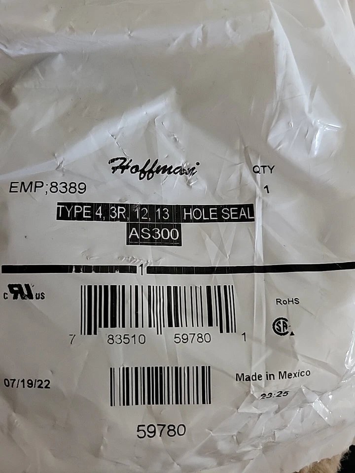 Hoffman 59780 Hole Seal As300 Type 4 3r