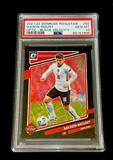 MASON MOUNT #50 2022 Donruss Optic Road To Qatar Black Velocity /25 ENG PSA 10