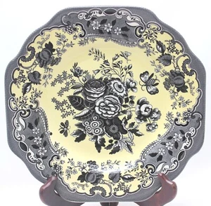 Spode Archive Collection Blue Rose 9-1/2" Plate Yellow and Black - Picture 1 of 3
