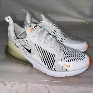 Mens NIKE Air Max 270 White Orange Black Sneakers Size US 13 #29399 - Picture 1 of 12