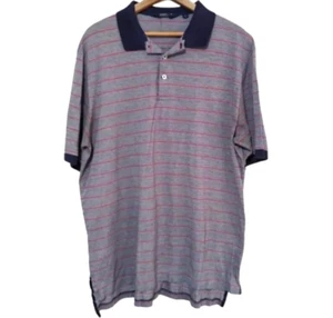 Polo Ralph Lauren Polo Golf Shirt Short Sleeve Large Blue Striped Casual Shirt - Picture 1 of 5
