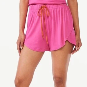 Joyspun Women's 3X Tulip Hem Sleep Shorts drawstring tie Ultra-soft Pull-on pink - Picture 1 of 4