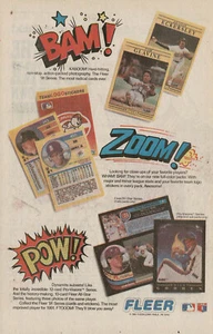 Tarjetas coleccionables de béisbol Fleer 1991 anuncio impreso promocional comercial original - Imagen 1 de 1