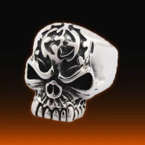 RRJ - Men's 316L Stainless Steel Biker / Punk / Skull Ring Size 8-13