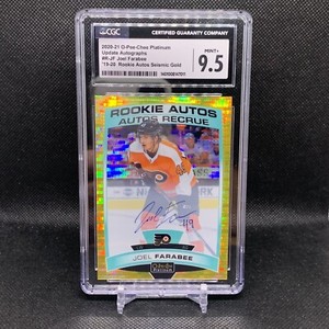 2019-20 O-PEE-CHEE PLATINUM JOEL FARABEE ROOKIE AUTO SEISMIC GOLD /25 CGC 9.5 MT