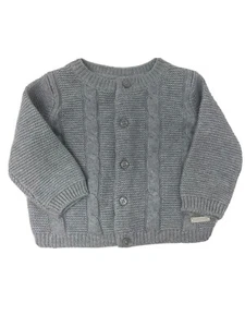 Neu mit Etikett Janie and Jack Größe 0-3 Monate Button-Down-Pullover Zopfmuster Oberteil Rundhalsausschnitt - Bild 1 von 10