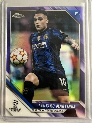 Lautaro Martinez 2021-22 Topps Chrome UEFA UCL Purple Refractor #/250 Inter - Image 1 of 2