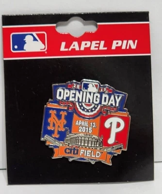 2015 New York Mets Opening Day Pin Philadelphia Phillies 4/13 David Wright MLB - Image 1 of 2