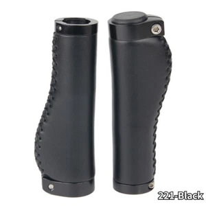 1 Pair Bicycle PU Leather Grip Cover MTB Bike Handlebar bicycle Lock Handle - Picture 1 of 12