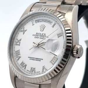 Pre-Owned Rolex Day Date Presidential 36mm 18k white Gold Watch 18239 - Picture 1 of 9