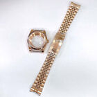 36mm 39mm PVD Oyster Watch Case+Band Strap Sapphire Glass For NH35/NH36 Movement