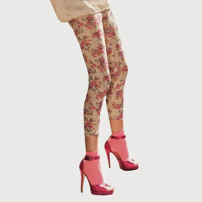 Leggings Trasparenze Jardín Floral Encaje 100 Den Negro Lycra Talla S/M Foto 1 de 4