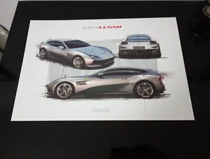FERRARI GTC 4 LUSSO :LITOGRAFIA originale FERRARI 47 CM X 32 CM - V 12 FERRARI - Foto 1 di 1