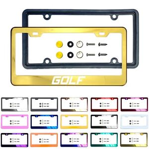 Laser Customize Stainless Steel License Frame Silicone Guard Fit Volkswagen Golf