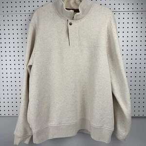 Orvis fly fishing quarter snap sweatshirt cream XXL mock neck heritage outdoor - Picture 1 of 11