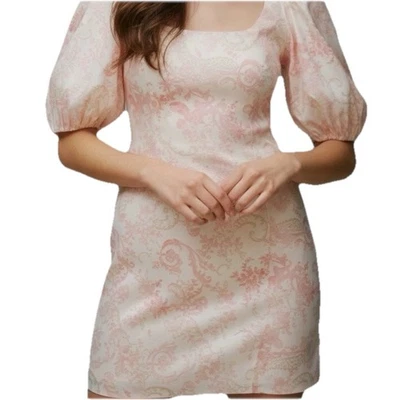 URBAN OUTFITTERS x LAURA ASHLEY Paisley Pink Floral Mel Puff Sleeve Dress Sz XS - Image 1 of 4