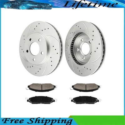 Pastillas de freno delanteras perforadas aptas para Ford Mustang 2005-2010 Foto 1 de 4