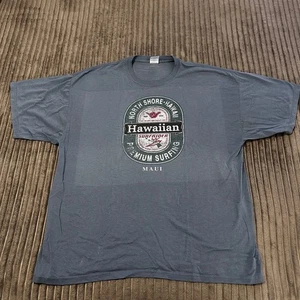 North Shore Maui Hawaii T-Shirt Mens 2XL Blue Tourist Shaka Premium Surfing - Picture 1 of 11