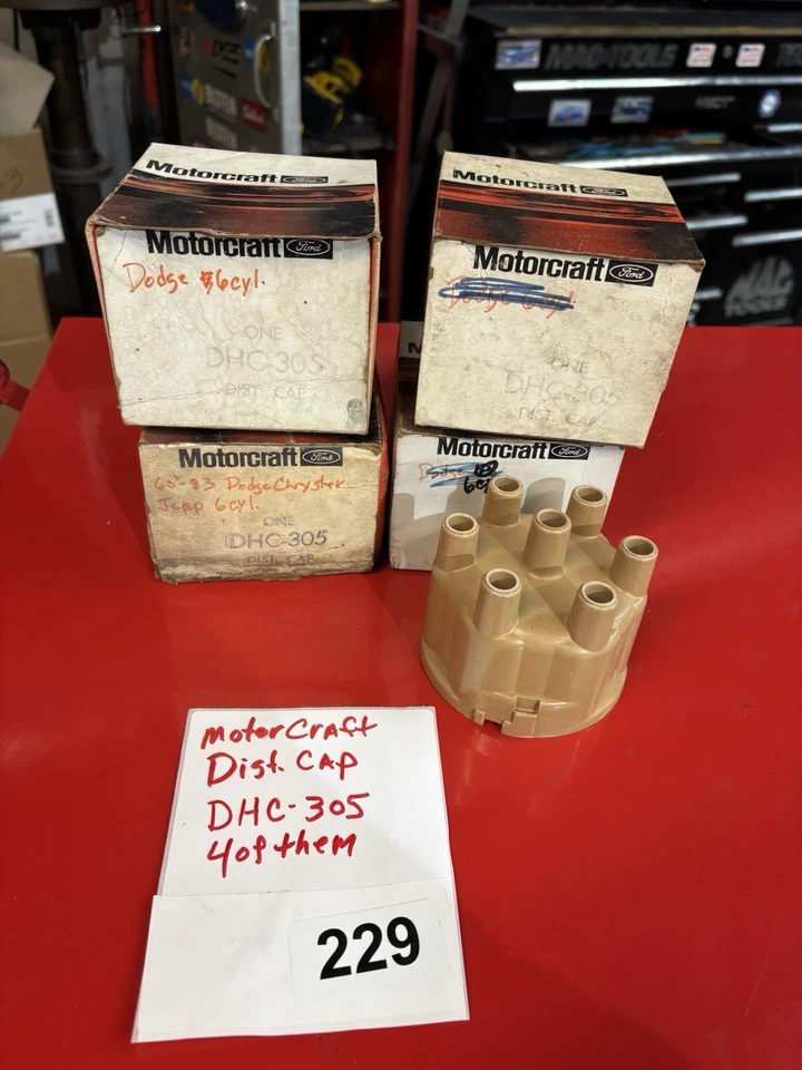 4 61-87 NOS MOTORCRAFT MOPAR DODGE PLYMOUTH 6 CILINDROS TAPA DISTRIBUIDOR DHC-305 #229 Foto 1 de 1