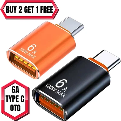 6A USB OTG Adapter USB 3.0 A Female To Type C Male Converter Fast Charger 120W - Image 1 of 4