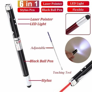 6-in-1 Stylus Pencil Powerful Laser Pointer Remote RED Laser Pen Writing Pen - Photo 1 sur 16