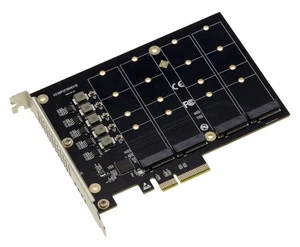 Karte Controller Pcie 3.0 x4 für 4 SSD M.2 Nvme M Key Ohne Fashion Gabel - Picture 1 of 4