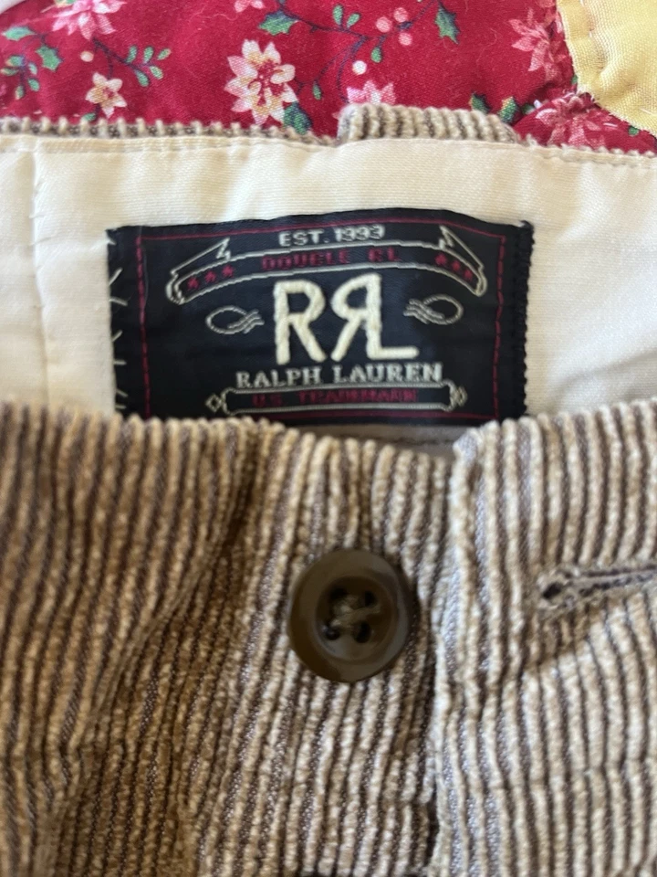Double RL RRL Officers Coudery Men's Trousers 36/32 Made In USA - Image 1 of 4