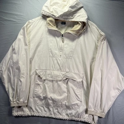 Vintage Gap Jacket Mens 2XL Beige Pullover Anorack Windbreaker Kangaroo Pocket - Image 1 of 4