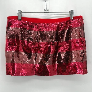 PINK Victorias Secret Sequin Micro Mini Skirt Striped Size S Party Club City NWT - Picture 1 of 7