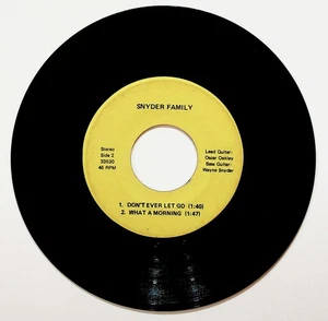 Snyder Family 4 Song Gospel 45 We’re Not Home Yet Don’t Ever Let Go - Picture 1 of 2